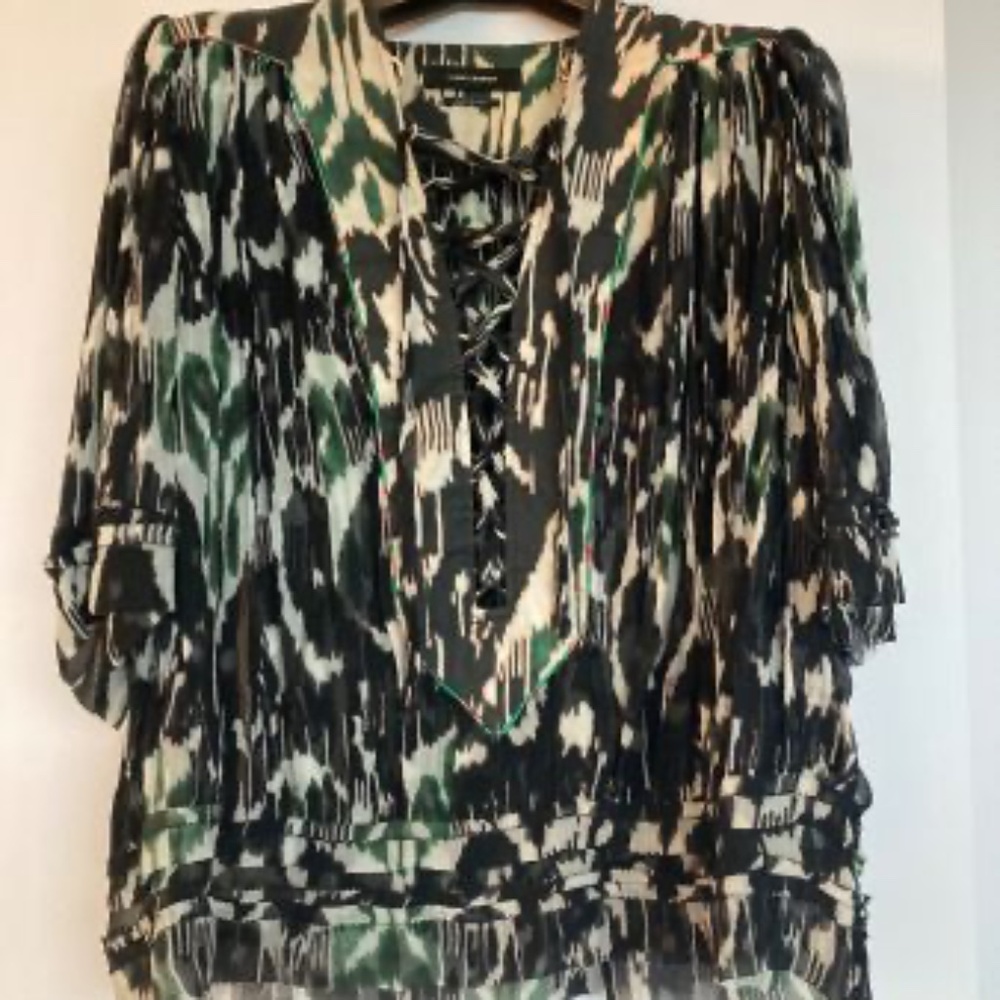 Isabel Marant Chiffon tie front blouse size 38